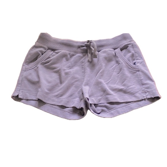 Aerie Pull-On Shorts with Pockets Tie Waistband Purple Grayish Color - Picture 4 of 5